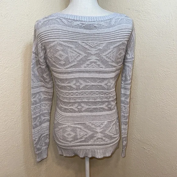 Pink Rose Grey Knit Sweater - Picture 5 of 10